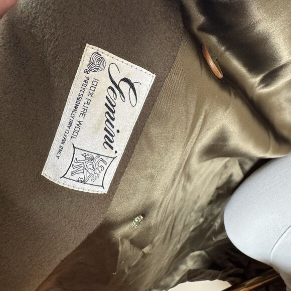 Gemini Vintage 1970's 100% Wool Brown Cape Coat Hood Size Large - Picture 8 of 16